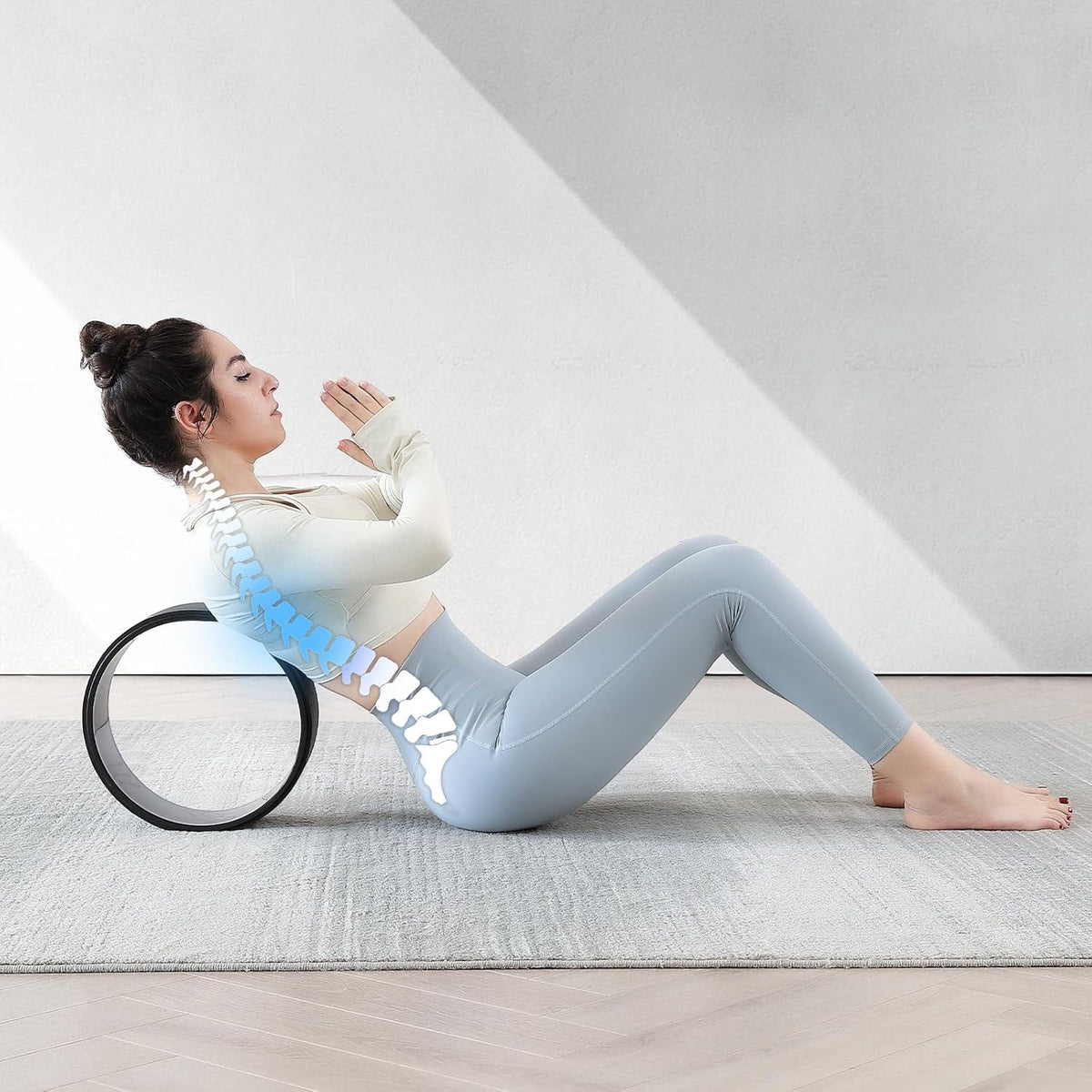 Back Roller, Foam Roller for Neck & Back Pain Relief, Yoga Wheel for Deep Tissue Muscle Massage, High Density Foam Tool for Physical Therapy, Stretching & Exercise(3 Pack)