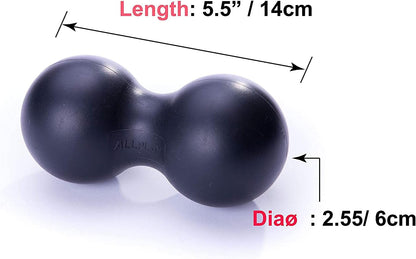Peanut Massage Ball Roller, Double Lacrosse Ball, Acupoint Myofascial Release Muscle Knot Relaxer Mobility Trigger Point for Physical Therapy Self Deep Tissue Manual Massager Equipment Tool Set