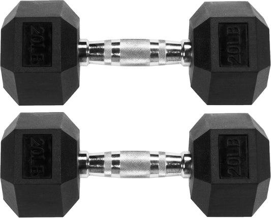 Rubber Coated Hex Dumbbell Set with Storage Rack, 100/150/200/550 LB Hand Weight Set with Anti-Slip Grip for Home Gym