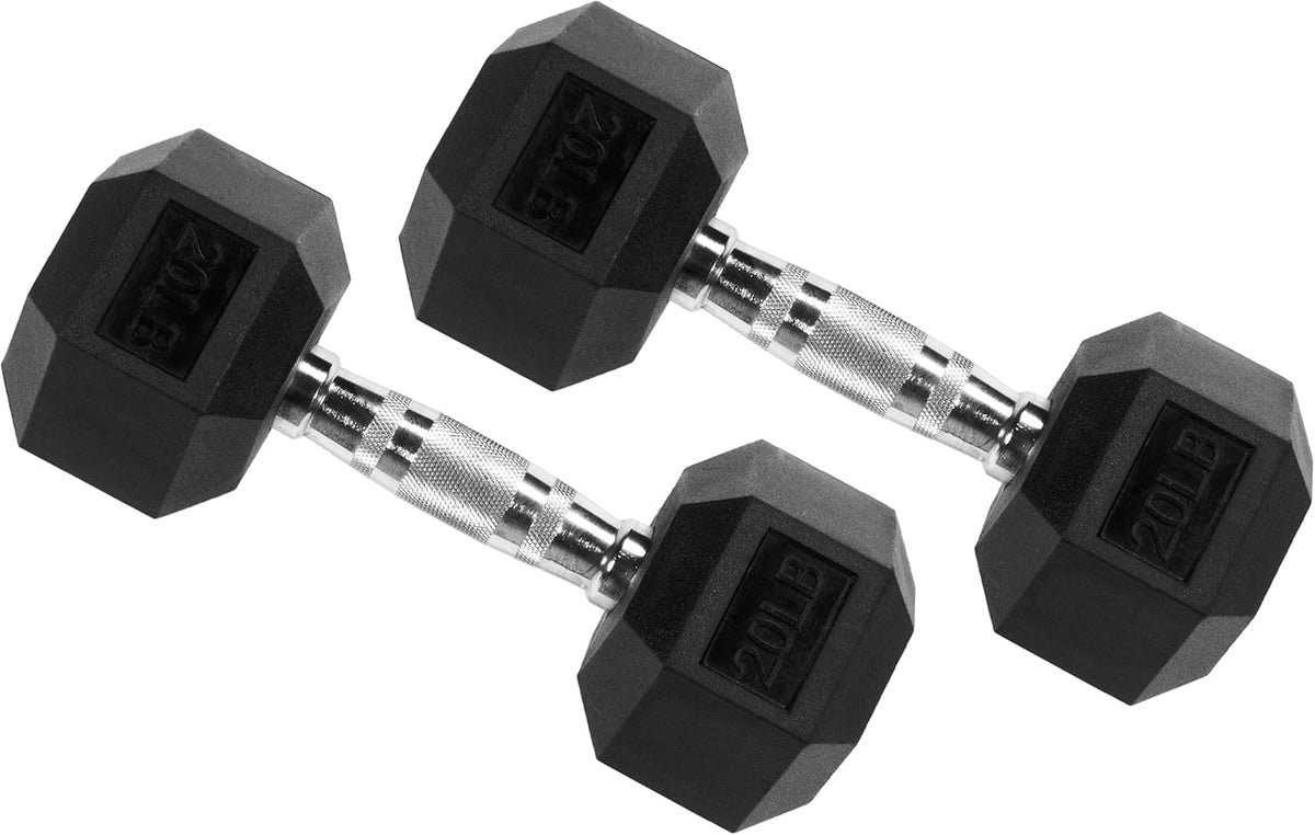 Rubber Coated Hex Dumbbell Set with Storage Rack, 100/150/200/550 LB Hand Weight Set with Anti-Slip Grip for Home Gym