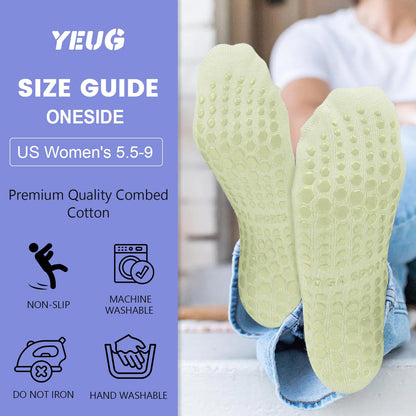 Pilates Socks for Women Non Slip Grip Socks for Yoga, Barre, Hospital, Barefoot Grippy Yoga Sock Womens Gifts 4 Pairs