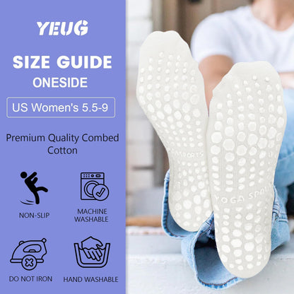 Pilates Socks for Women Non Slip Grip Socks for Yoga, Barre, Hospital, Barefoot Grippy Yoga Sock Womens Gifts 4 Pairs
