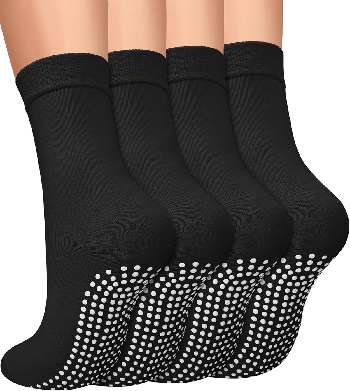 Pilates Socks for Women Non Slip Grip Socks for Yoga, Barre, Hospital, Barefoot Grippy Yoga Sock Womens Gifts 4 Pairs