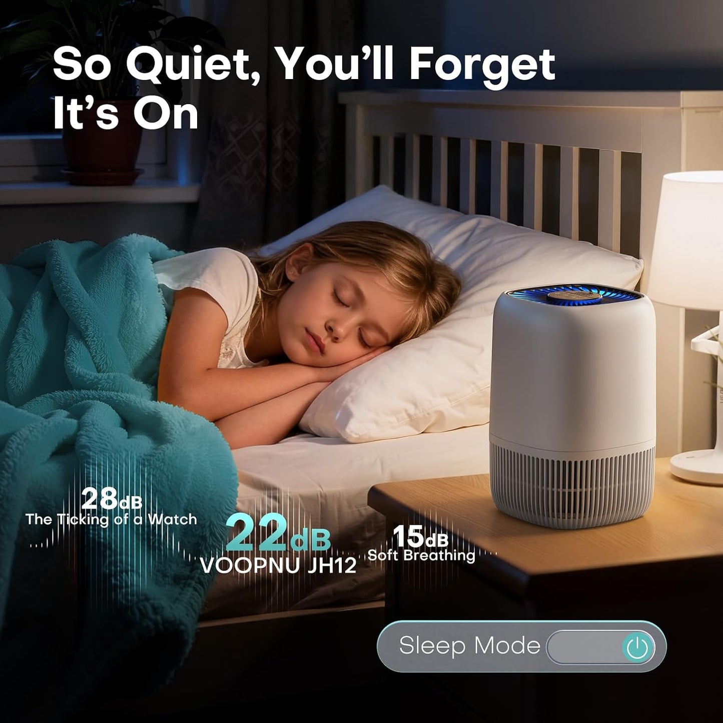 Air Purifiers for Home, High Efficiency Filter Up to 1076 Ft², White