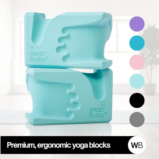 ® Hand-Shaped Ergonomic Yoga Blocks for Optimal Wrist Support During Yoga, Pilates, Pushups, Planks, and Handstands - Patented Non Slip Blocks for Enhanced Stability and Comfort.