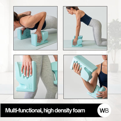 ® Hand-Shaped Ergonomic Yoga Blocks for Optimal Wrist Support During Yoga, Pilates, Pushups, Planks, and Handstands - Patented Non Slip Blocks for Enhanced Stability and Comfort.