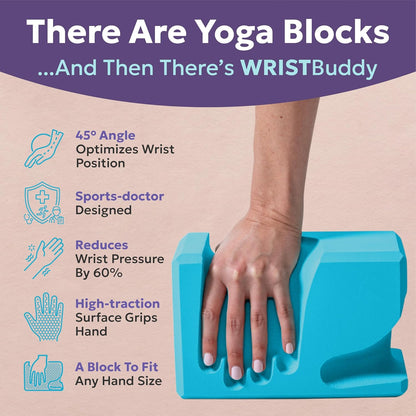® Hand-Shaped Ergonomic Yoga Blocks for Optimal Wrist Support During Yoga, Pilates, Pushups, Planks, and Handstands - Patented Non Slip Blocks for Enhanced Stability and Comfort.