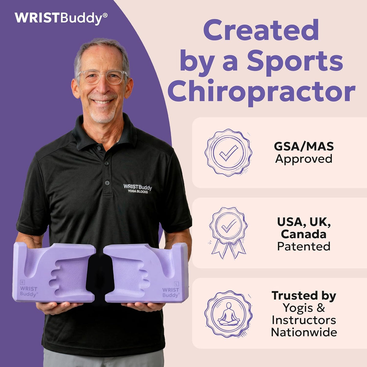 ® Hand-Shaped Ergonomic Yoga Blocks for Optimal Wrist Support During Yoga, Pilates, Pushups, Planks, and Handstands - Patented Non Slip Blocks for Enhanced Stability and Comfort.