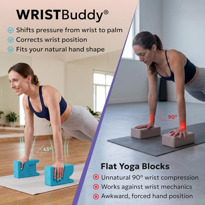 ® Hand-Shaped Ergonomic Yoga Blocks for Optimal Wrist Support During Yoga, Pilates, Pushups, Planks, and Handstands - Patented Non Slip Blocks for Enhanced Stability and Comfort.