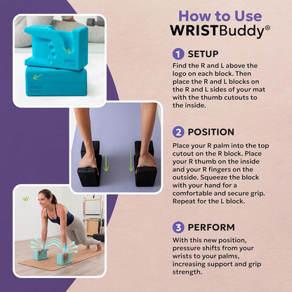 ® Hand-Shaped Ergonomic Yoga Blocks for Optimal Wrist Support During Yoga, Pilates, Pushups, Planks, and Handstands - Patented Non Slip Blocks for Enhanced Stability and Comfort.