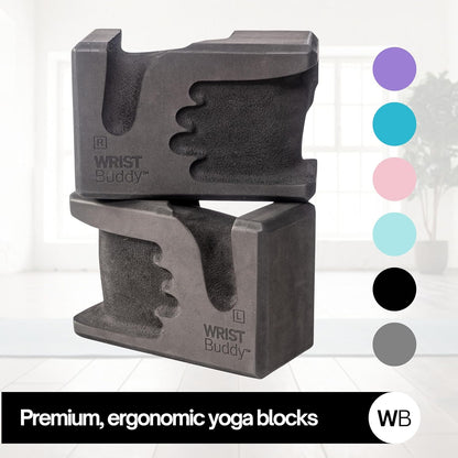 ® Hand-Shaped Ergonomic Yoga Blocks for Optimal Wrist Support During Yoga, Pilates, Pushups, Planks, and Handstands - Patented Non Slip Blocks for Enhanced Stability and Comfort.