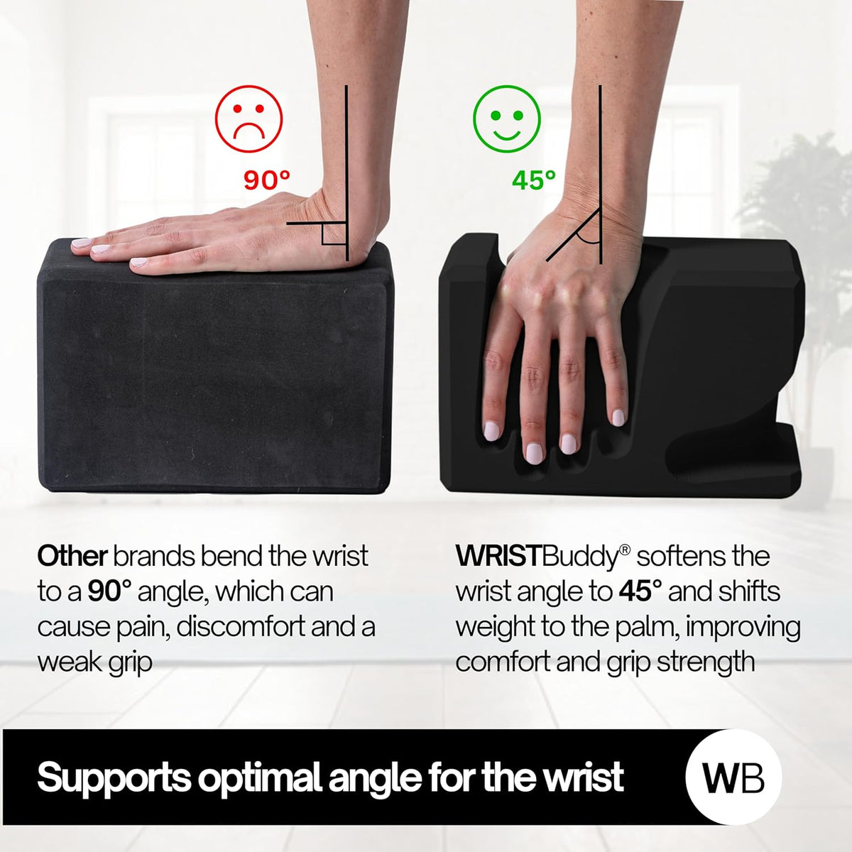® Hand-Shaped Ergonomic Yoga Blocks for Optimal Wrist Support During Yoga, Pilates, Pushups, Planks, and Handstands - Patented Non Slip Blocks for Enhanced Stability and Comfort.