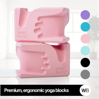 ® Hand-Shaped Ergonomic Yoga Blocks for Optimal Wrist Support During Yoga, Pilates, Pushups, Planks, and Handstands - Patented Non Slip Blocks for Enhanced Stability and Comfort.