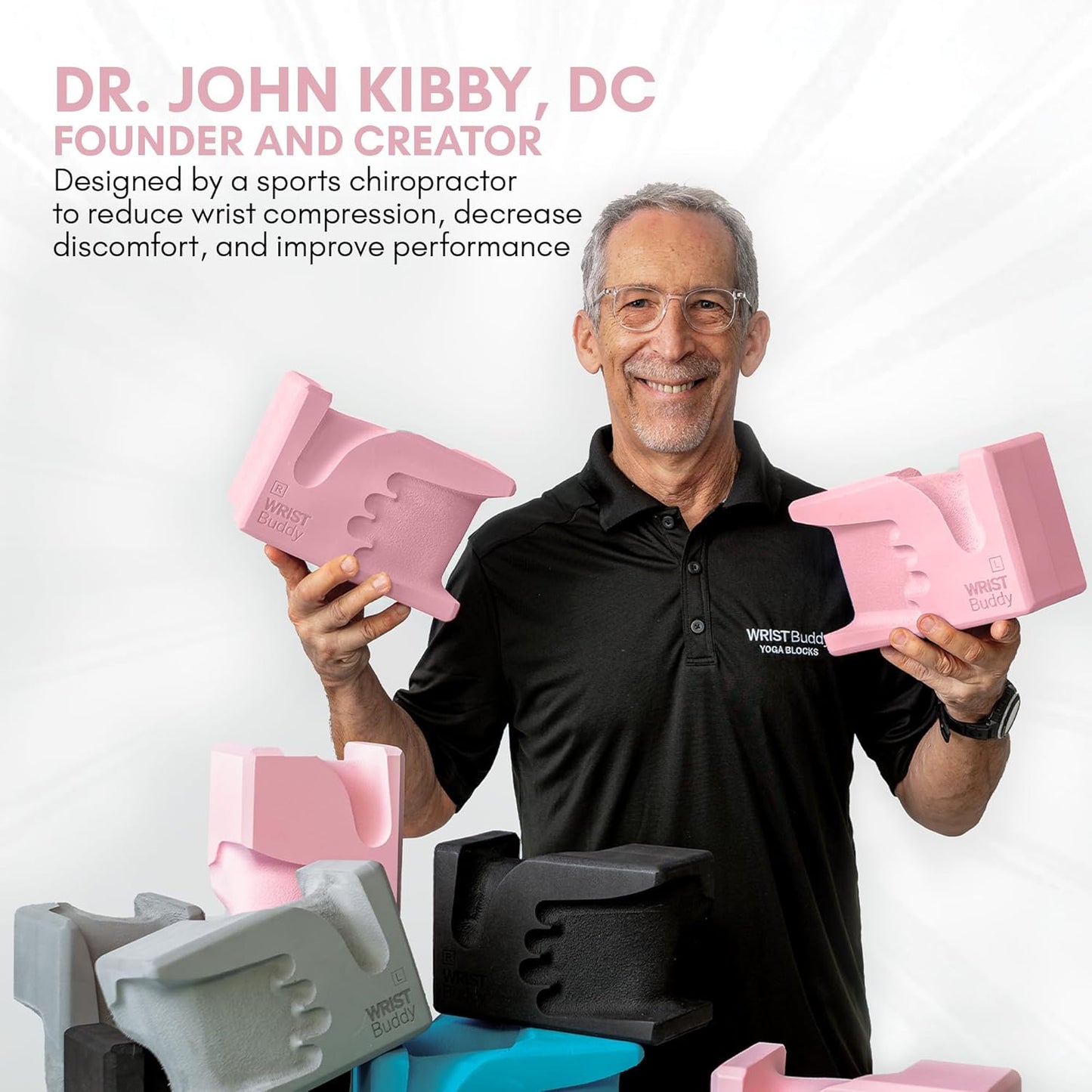® Hand-Shaped Ergonomic Yoga Blocks for Optimal Wrist Support During Yoga, Pilates, Pushups, Planks, and Handstands - Patented Non Slip Blocks for Enhanced Stability and Comfort.