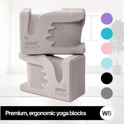 ® Hand-Shaped Ergonomic Yoga Blocks for Optimal Wrist Support During Yoga, Pilates, Pushups, Planks, and Handstands - Patented Non Slip Blocks for Enhanced Stability and Comfort.
