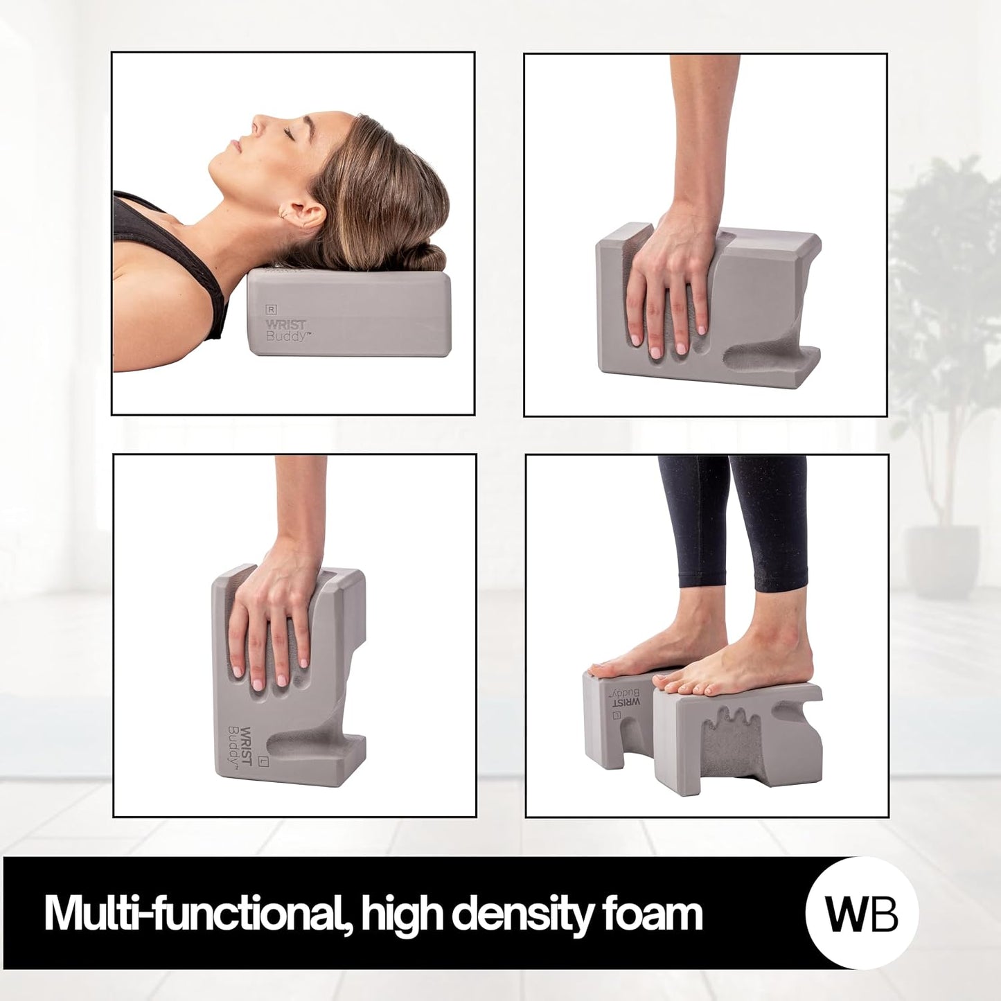 ® Hand-Shaped Ergonomic Yoga Blocks for Optimal Wrist Support During Yoga, Pilates, Pushups, Planks, and Handstands - Patented Non Slip Blocks for Enhanced Stability and Comfort.