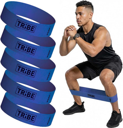 Fabric Resistance Bands for Working Out - 5 Exercise Bands Set for Legs and Glutes - Booty Bands for Women and Men - Thick Cloth Workout Bands for Physical Therapy, Hip Training
