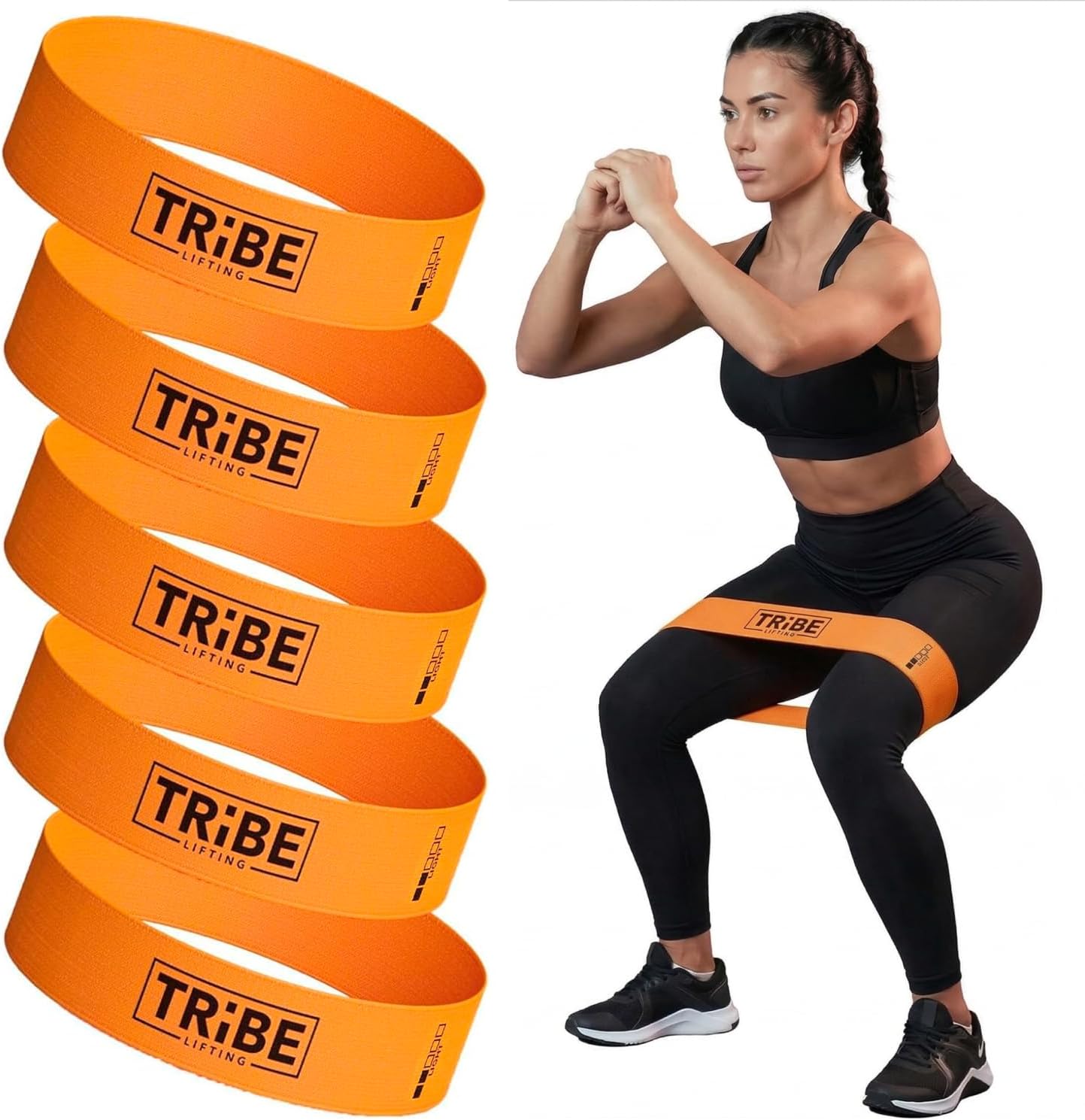 Fabric Resistance Bands for Working Out - 5 Exercise Bands Set for Legs and Glutes - Booty Bands for Women and Men - Thick Cloth Workout Bands for Physical Therapy, Hip Training