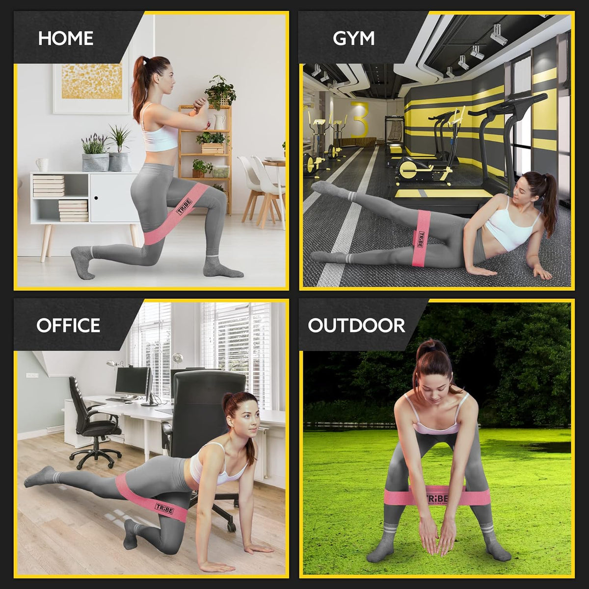 Fabric Resistance Bands for Working Out - 5 Exercise Bands Set for Legs and Glutes - Booty Bands for Women and Men - Thick Cloth Workout Bands for Physical Therapy, Hip Training