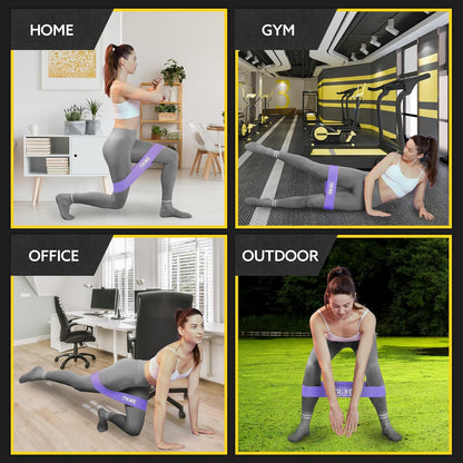 Fabric Resistance Bands for Working Out - 5 Exercise Bands Set for Legs and Glutes - Booty Bands for Women and Men - Thick Cloth Workout Bands for Physical Therapy, Hip Training