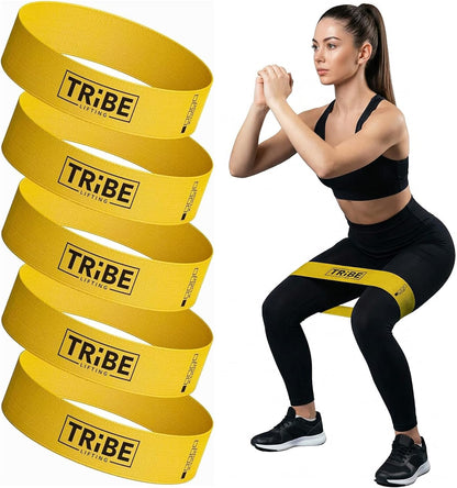 Fabric Resistance Bands for Working Out - 5 Exercise Bands Set for Legs and Glutes - Booty Bands for Women and Men - Thick Cloth Workout Bands for Physical Therapy, Hip Training