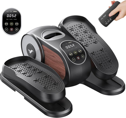 MERACH Under Desk Elliptical Machine, Leg Exerciser While Sitting for Seniors with 12-Speeds & Remote Control, Quiet Portable Electric Seated Pedal Exerciser Machine for Home Office