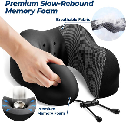 Travel Pillow, Memory Foam Neck Pillow Airplane, Grey