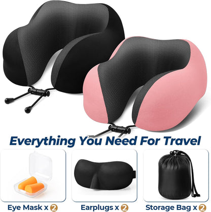 Travel Pillow, Memory Foam Neck Pillow Airplane, Grey