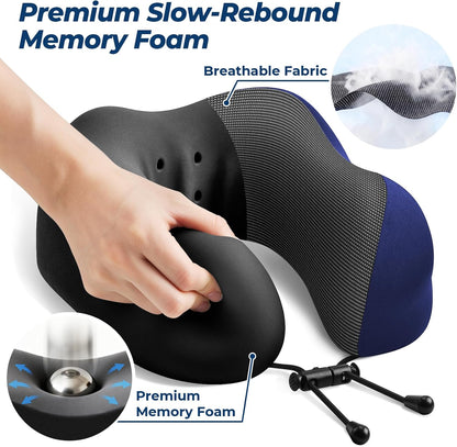 Travel Pillow, Memory Foam Neck Pillow Airplane, Grey