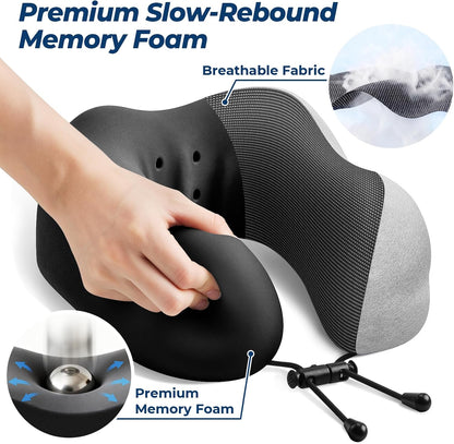 Travel Pillow, Memory Foam Neck Pillow Airplane, Grey