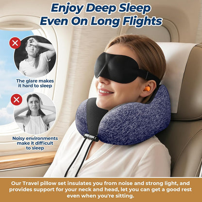 Travel Pillow, Memory Foam Neck Pillow Airplane, Grey
