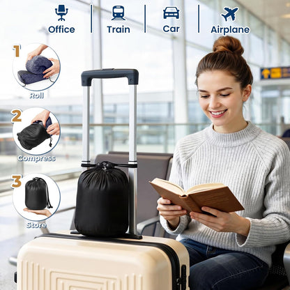 Travel Pillow, Memory Foam Neck Pillow Airplane, Grey