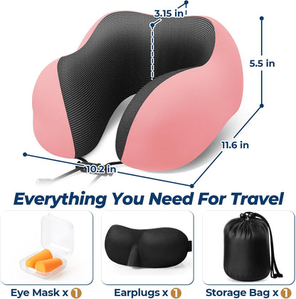 Travel Pillow, Memory Foam Neck Pillow Airplane, Grey