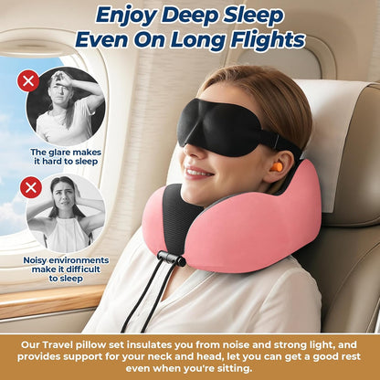 Travel Pillow, Memory Foam Neck Pillow Airplane, Grey