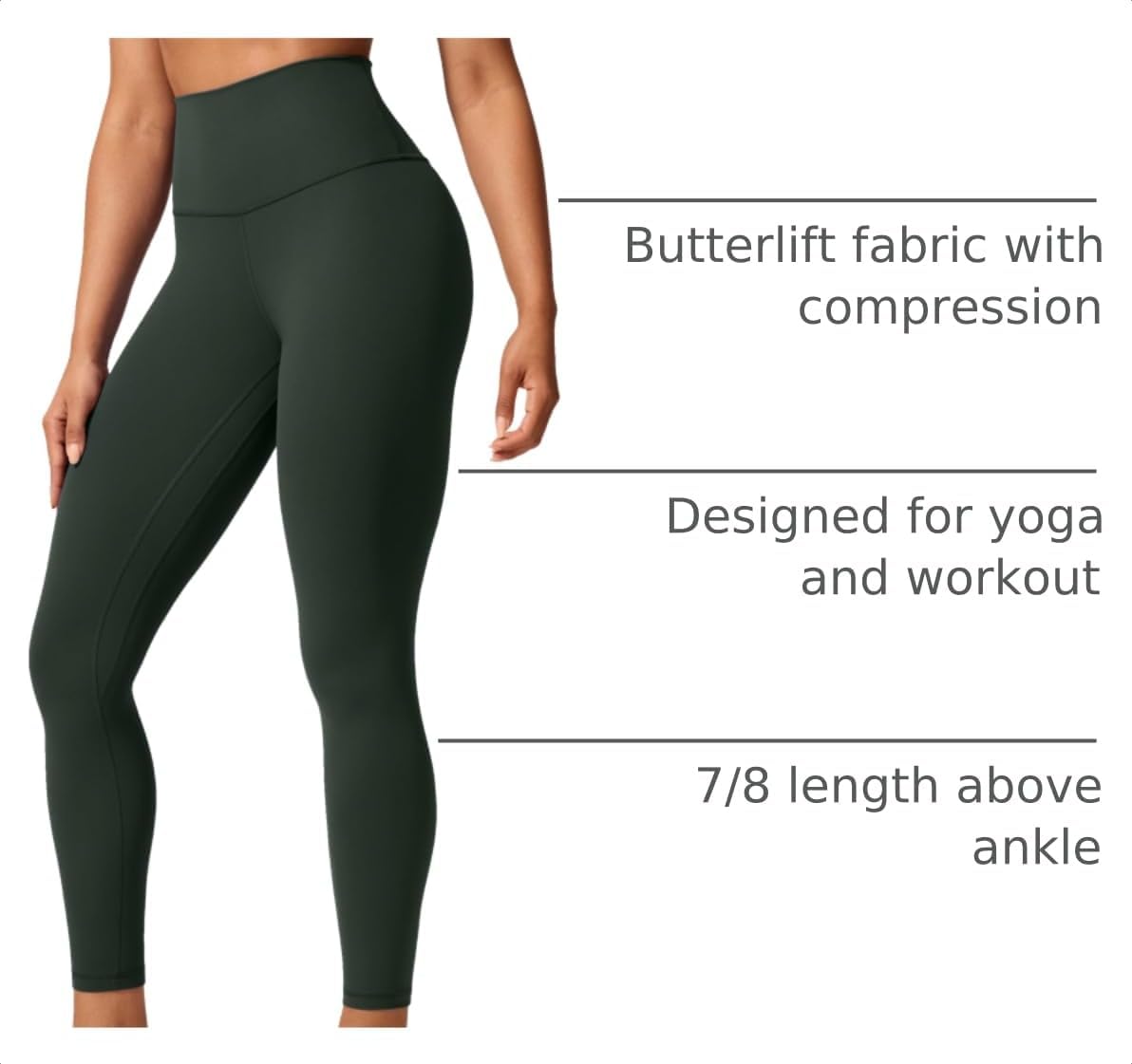Butterlift Leggings 25" | Buttery Soft, Moderate Compression, Yoga, Pilates, High Waisted, for Women