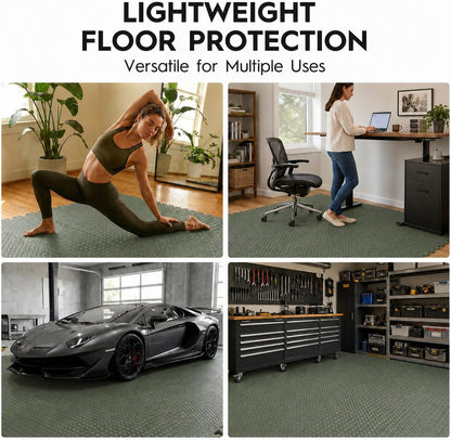18pcs Puzzle Exercise Mat, 12.6"x12.6"x0.4", 18sqft EVA Interlocking Foam Floor Tiles, Protective, Water-Resistant Flooring for Home Gym & Workout Equipment