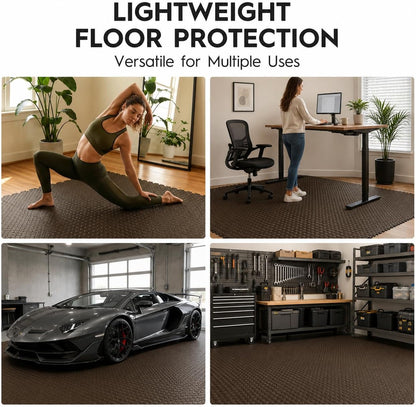 18pcs Puzzle Exercise Mat, 12.6"x12.6"x0.4", 18sqft EVA Interlocking Foam Floor Tiles, Protective, Water-Resistant Flooring for Home Gym & Workout Equipment