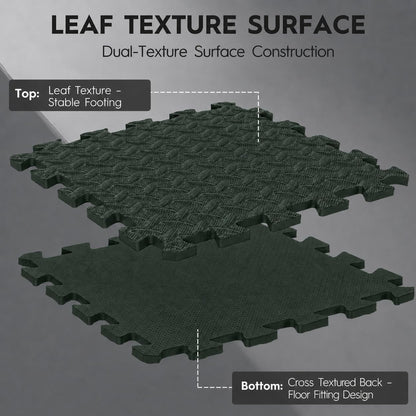 18pcs Puzzle Exercise Mat, 12.6"x12.6"x0.4", 18sqft EVA Interlocking Foam Floor Tiles, Protective, Water-Resistant Flooring for Home Gym & Workout Equipment