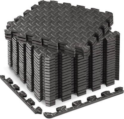18pcs Puzzle Exercise Mat, 12.6"x12.6"x0.4", 18sqft EVA Interlocking Foam Floor Tiles, Protective, Water-Resistant Flooring for Home Gym & Workout Equipment