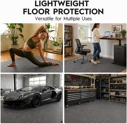 18pcs Puzzle Exercise Mat, 12.6"x12.6"x0.4", 18sqft EVA Interlocking Foam Floor Tiles, Protective, Water-Resistant Flooring for Home Gym & Workout Equipment