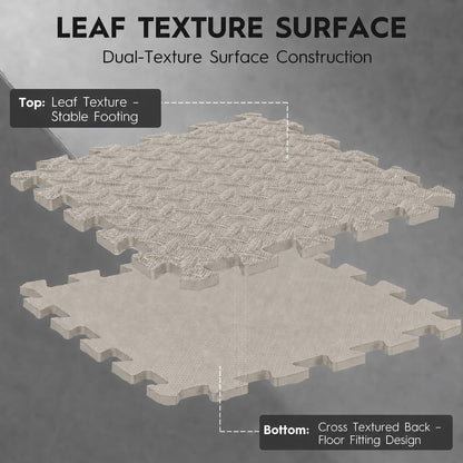 18pcs Puzzle Exercise Mat, 12.6"x12.6"x0.4", 18sqft EVA Interlocking Foam Floor Tiles, Protective, Water-Resistant Flooring for Home Gym & Workout Equipment