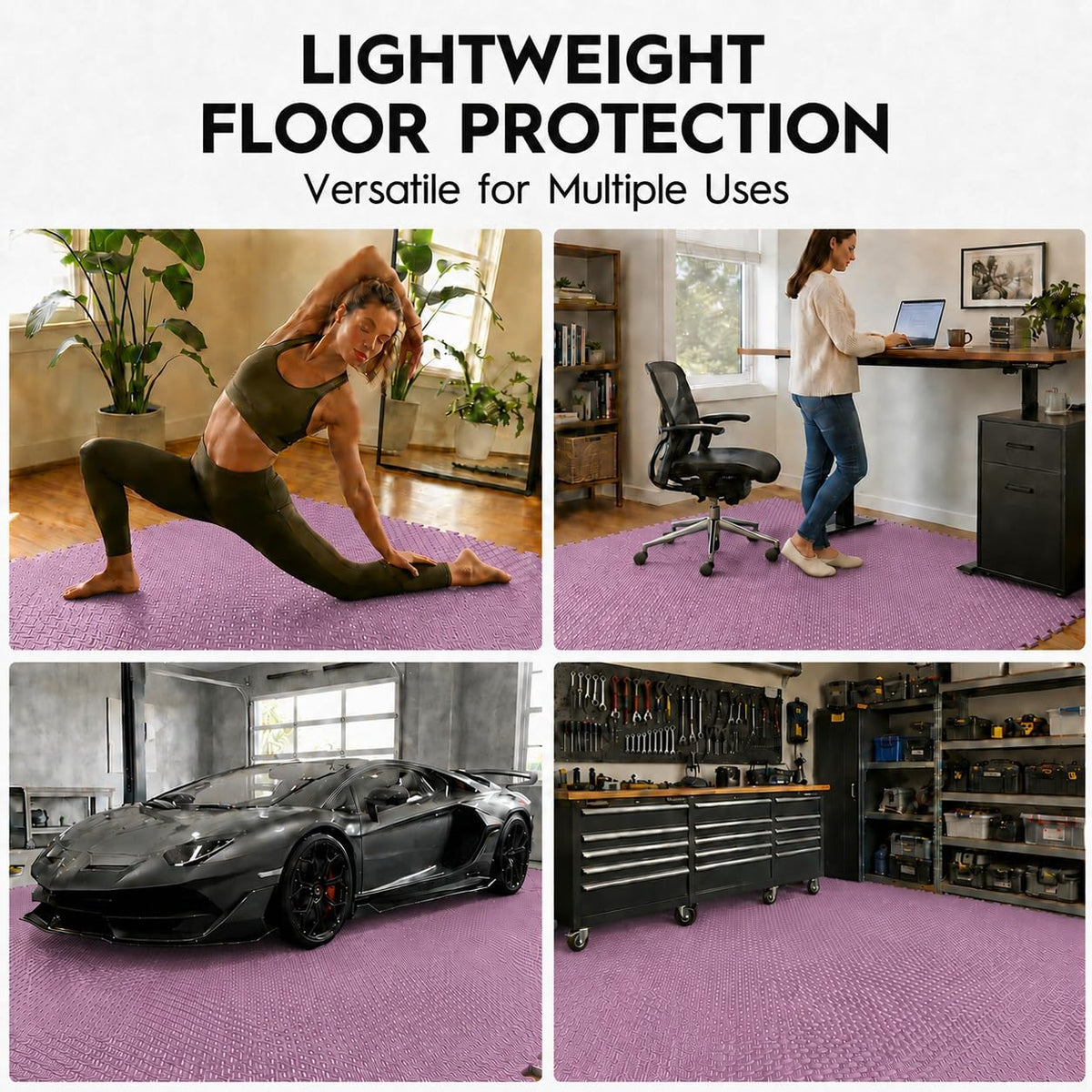 18pcs Puzzle Exercise Mat, 12.6"x12.6"x0.4", 18sqft EVA Interlocking Foam Floor Tiles, Protective, Water-Resistant Flooring for Home Gym & Workout Equipment