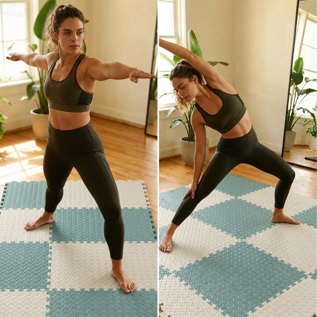 18pcs Puzzle Exercise Mat, 12.6"x12.6"x0.4", 18sqft EVA Interlocking Foam Floor Tiles, Protective, Water-Resistant Flooring for Home Gym & Workout Equipment