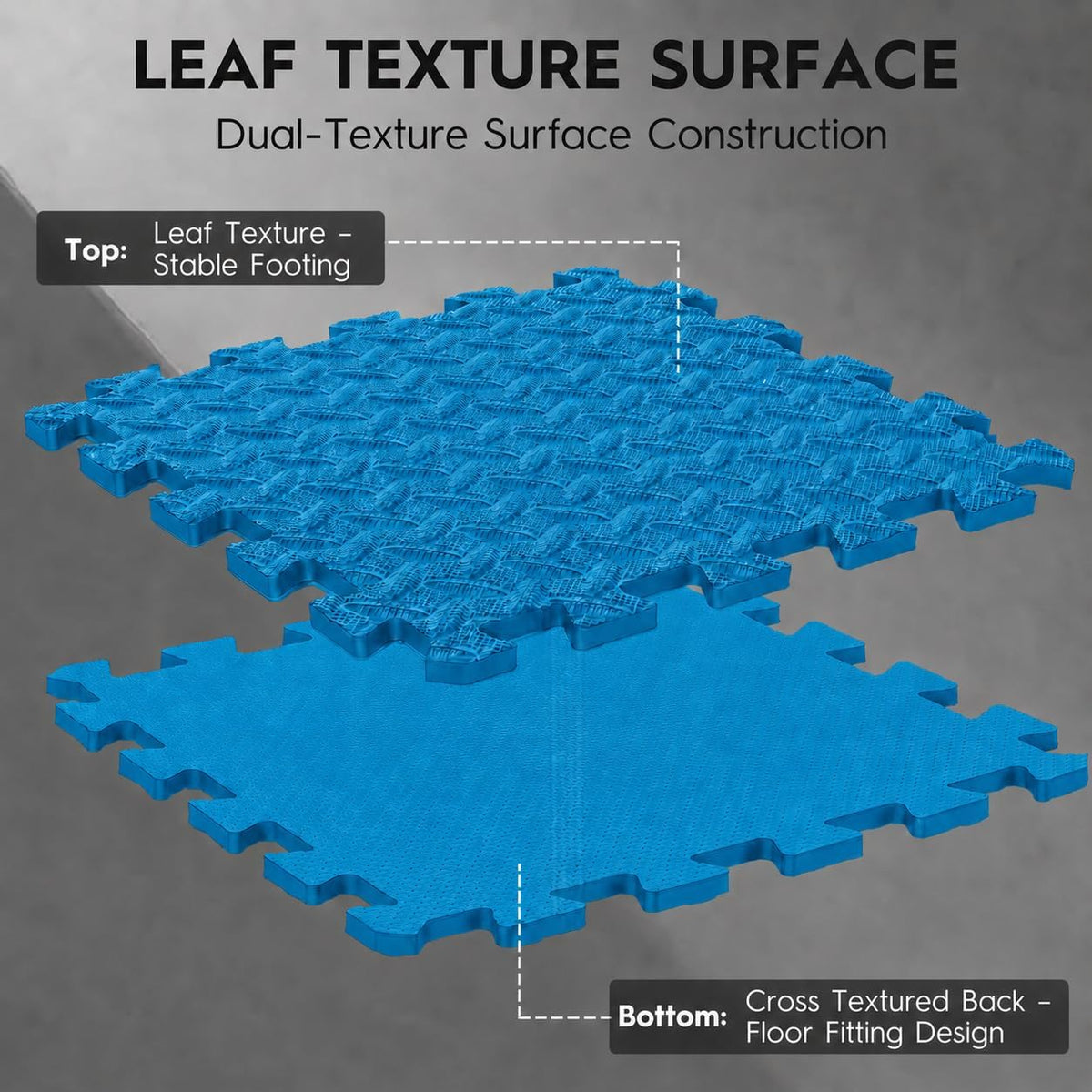 18pcs Puzzle Exercise Mat, 12.6"x12.6"x0.4", 18sqft EVA Interlocking Foam Floor Tiles, Protective, Water-Resistant Flooring for Home Gym & Workout Equipment