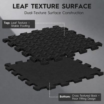 18pcs Puzzle Exercise Mat, 12.6"x12.6"x0.4", 18sqft EVA Interlocking Foam Floor Tiles, Protective, Water-Resistant Flooring for Home Gym & Workout Equipment