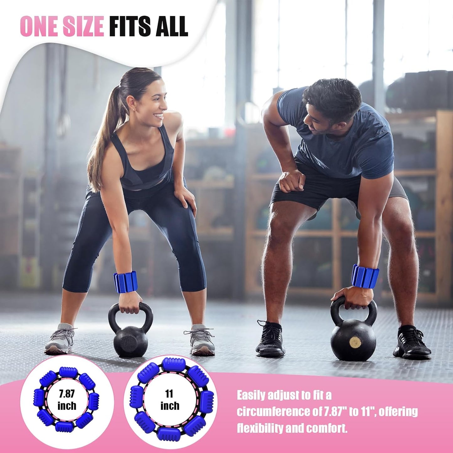 Pilates Wrist Ankle Weights for Women, Wearable Strong Arm & Leg Weights Set of 2(1 lb/2.2 lbs Each), Adjustable Ankle Weights for Walking, Yoga, Dance, Barre, Gym