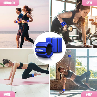 Pilates Wrist Ankle Weights for Women, Wearable Strong Arm & Leg Weights Set of 2(1 lb/2.2 lbs Each), Adjustable Ankle Weights for Walking, Yoga, Dance, Barre, Gym