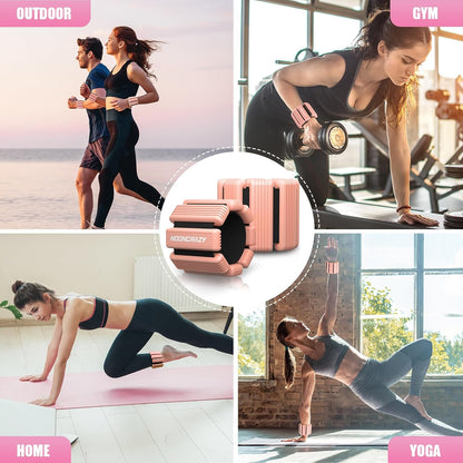 Pilates Wrist Ankle Weights for Women, Wearable Strong Arm & Leg Weights Set of 2(1 lb/2.2 lbs Each), Adjustable Ankle Weights for Walking, Yoga, Dance, Barre, Gym
