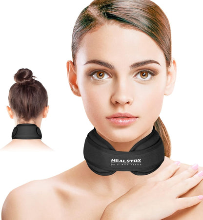 Neck Ice Pack Wrap, Reusable Cold/Hot Gel for Neck Pain, Black