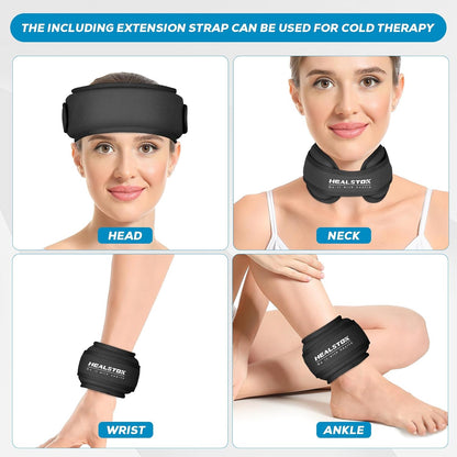 Neck Ice Pack Wrap, Reusable Cold/Hot Gel for Neck Pain, Black
